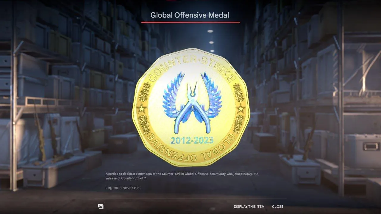 CS208 Prime, Diamond Operation Broken Fang Coin, Global Offensive Badge, Five Year Veteran Medal,  Open Market, Premier Mode Enabled 